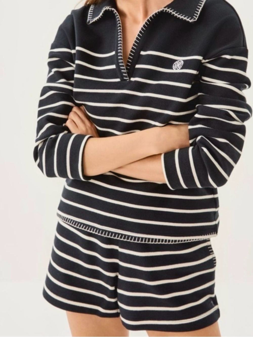 NWT Lilly Pulitzer XL Corvaya Terry Pullover “Noir Legacy Stripe” sz XL ✨💲128 - Picture 2 of 8
